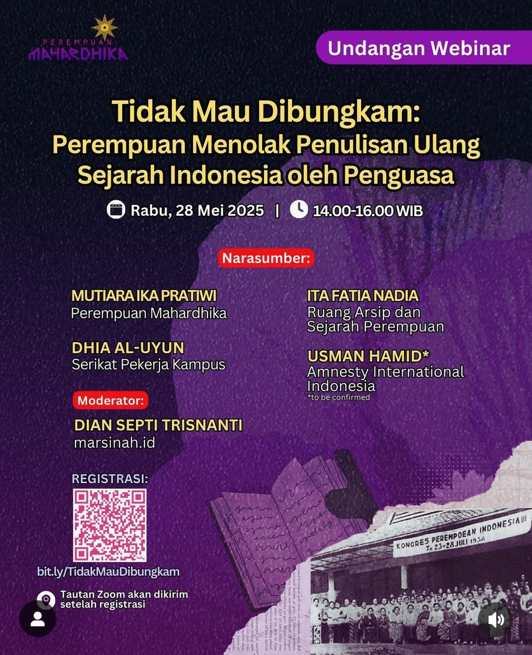 Perempuan Mahardhika Gelar Webinar Tolak Penulisan Sejarah Resmi